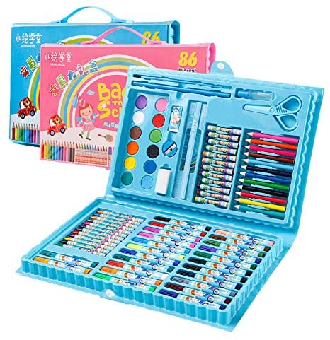 86 Pieces Colouring and Paint Set in Wooden Storage Case, Drawing Boxes, US  Edition Art Paint Set, Art Supplies Kit, Art Kit Kids and Teens 