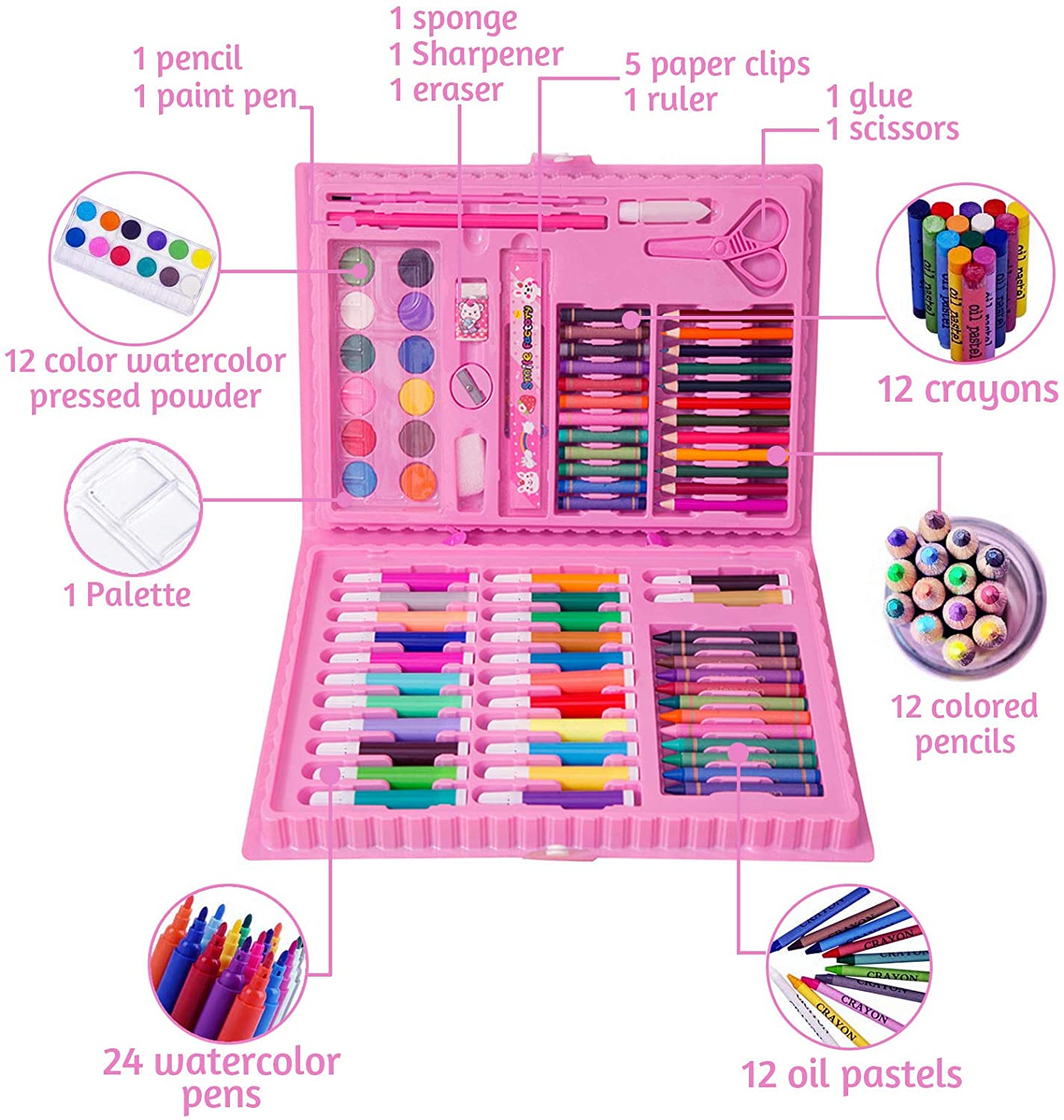 86 pieces coloring kit for kids